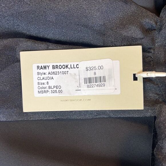 Ramy Brook Claudia floral tie neck sleeveless top black mesh NWT with Sz 8 - Picture 10 of 11